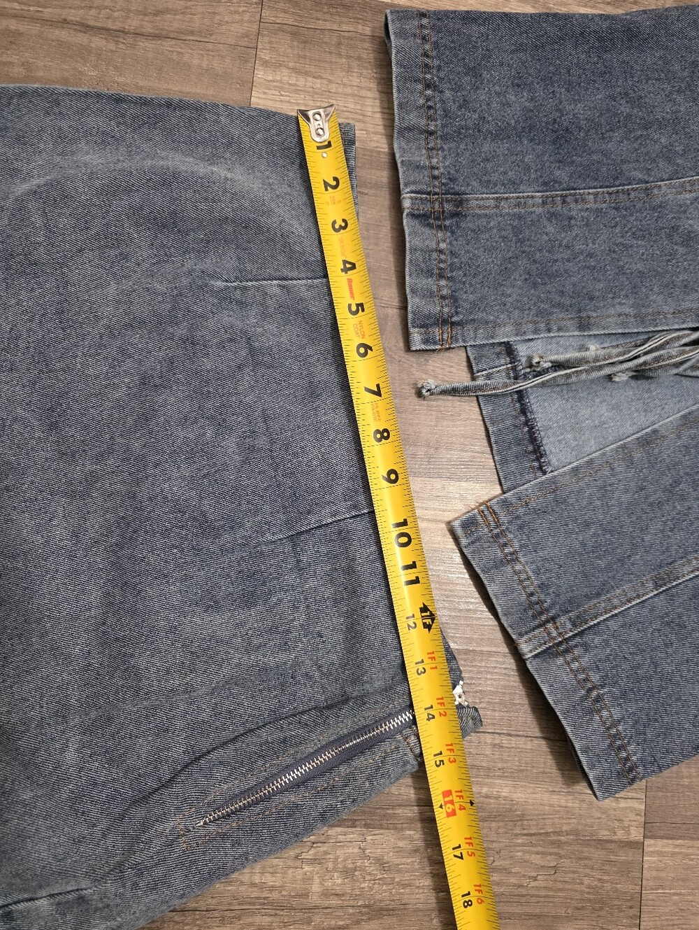 Y2K Coord Denim Mini Skirt Set Blue 90s Western Boho Layering Rock Grungecore - Picture 8 of 12